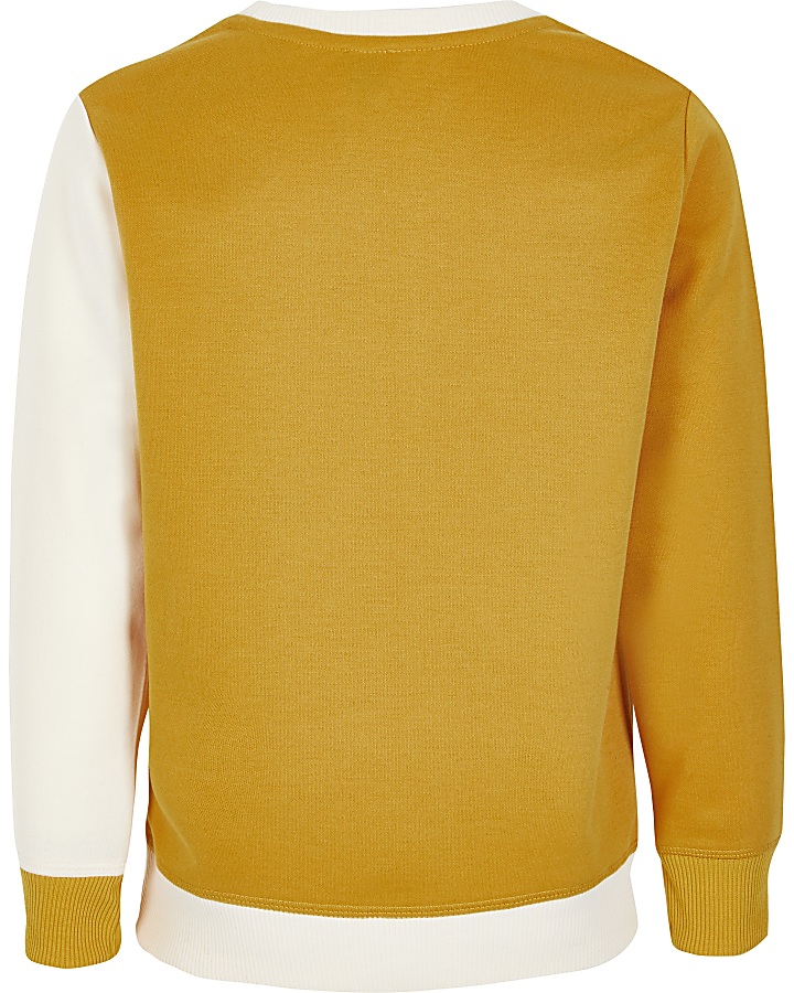 Boys Prolific yellow blocked sweatshirt