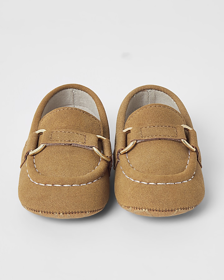 Baby brown suedette loafers