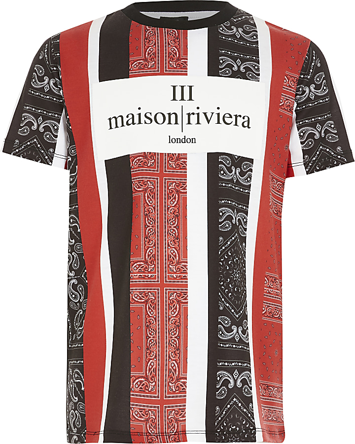 Boys Maison Riviera bandana print T-shirt