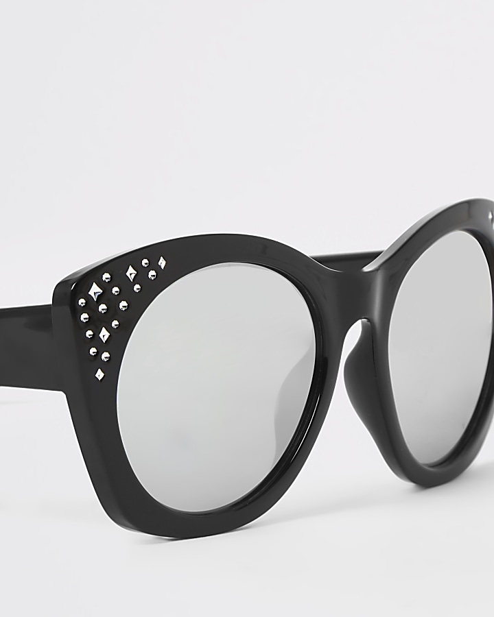 Girls black embellished glam sunglasses