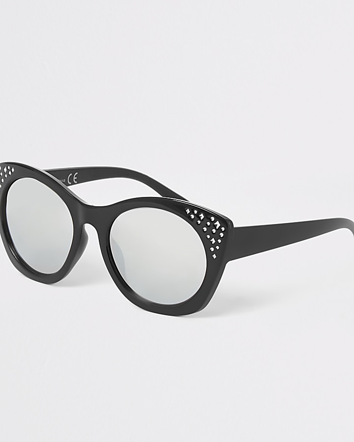 Girls black embellished glam sunglasses