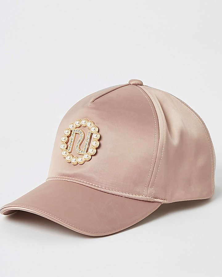 Girls pink RI pearl embellished cap