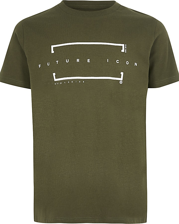 Boys khaki 'Future icon' T-shirt