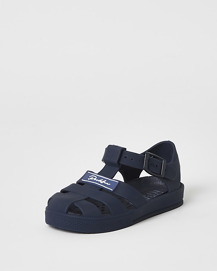 Mini boys navy Prolific caged jelly sandals