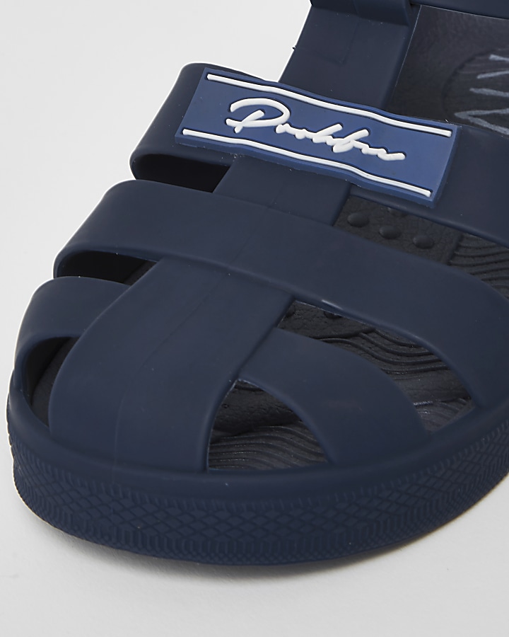 Boys navy Prolific caged jelly sandals