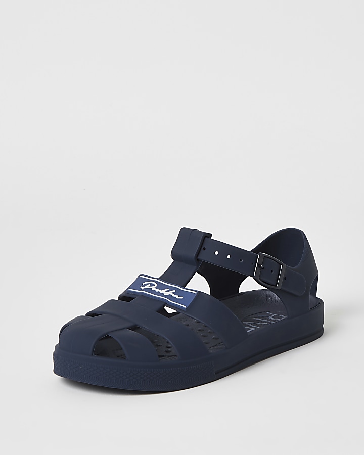 Boys navy Prolific caged jelly sandals