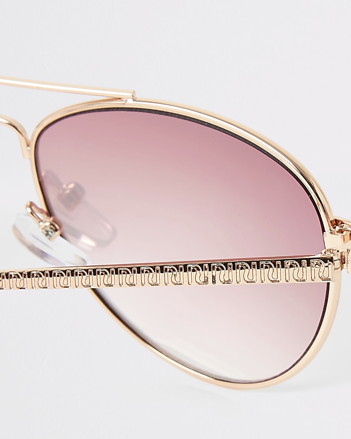 Girls pink mirrored aviator sunglasses
