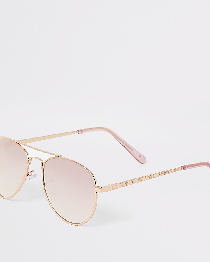 Girls pink mirrored aviator sunglasses