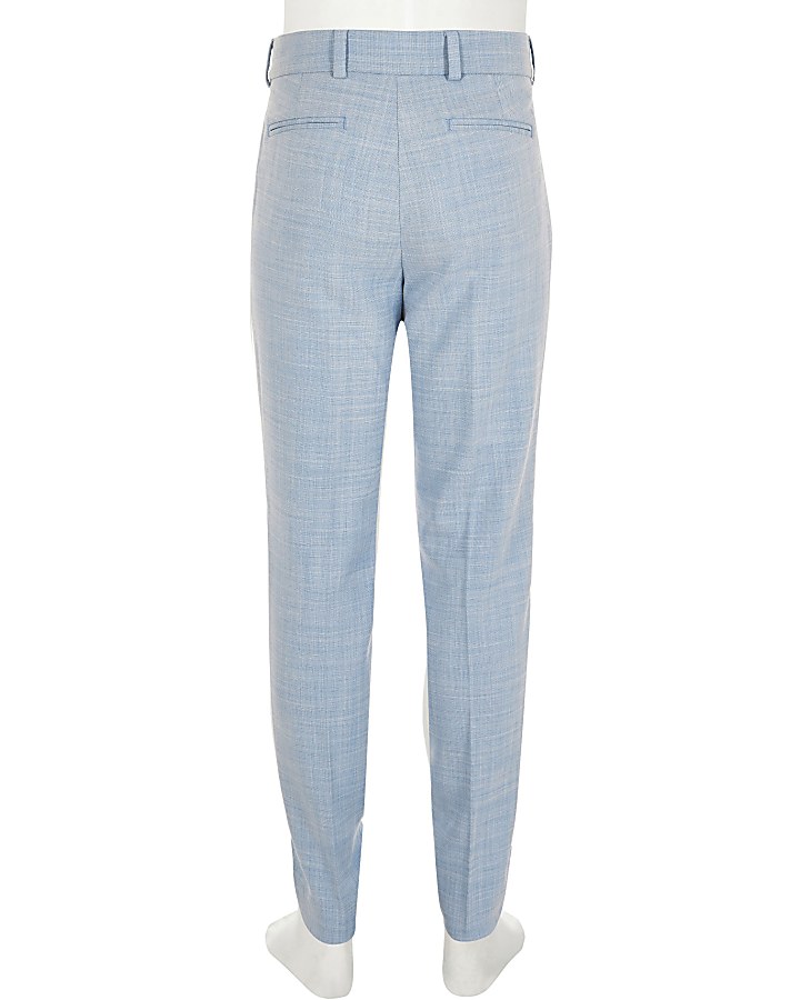 Boys blue slim fit suit trousers