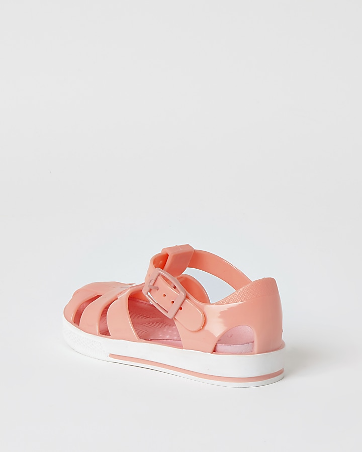 Mini girls coral caged jelly sandals