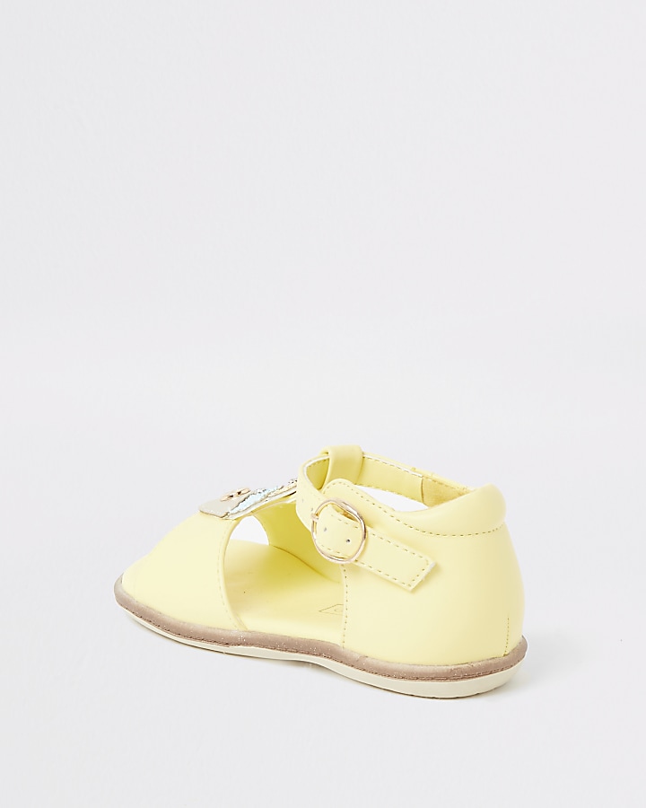 Mini girls yellow ice cream sandals