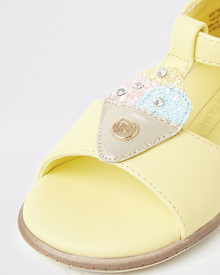 Mini girls yellow ice cream sandals