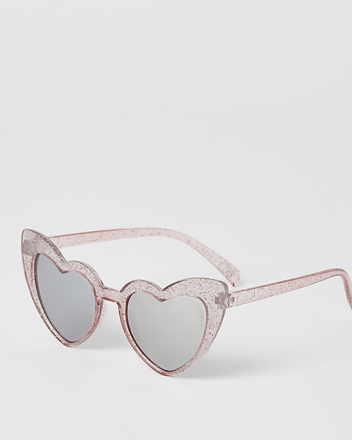 Mini girls pink heart shape sunglasses
