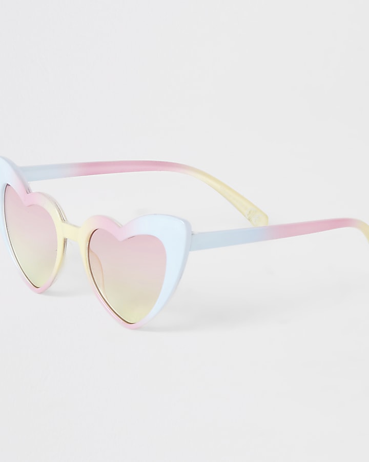 Mini girls pink heart shaped sunglasses