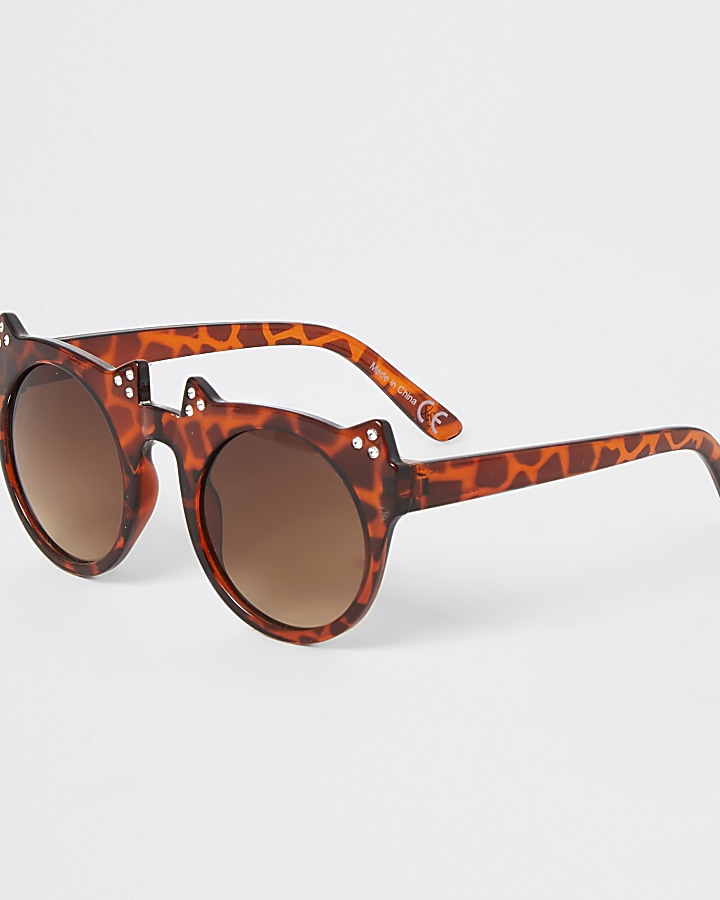 Mini girls brown tortoiseshell cat sunglasses