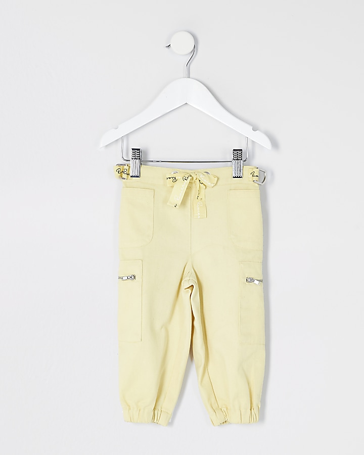 Mini girls yellow utility trousers