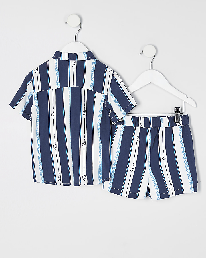 Mini boys blue Prolific stripe shirt outfit
