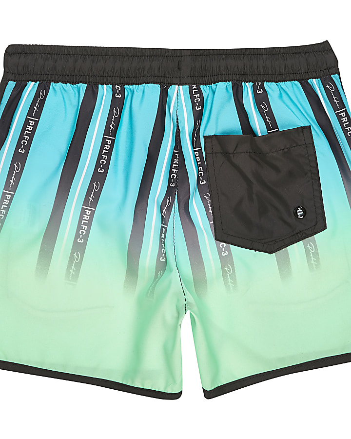 Boys green stripe Prolific swim shorts