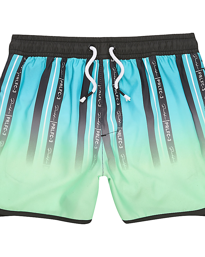 Boys green stripe Prolific swim shorts