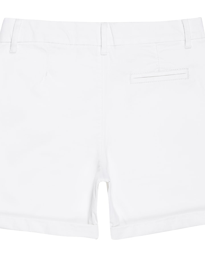 Boys white chino shorts