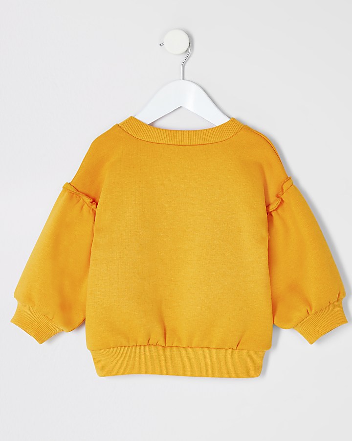 Mini girls yellow 'fierce' sweatshirt