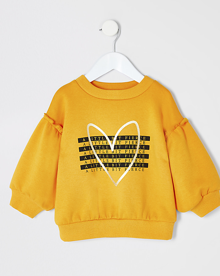 Mini girls yellow 'fierce' sweatshirt