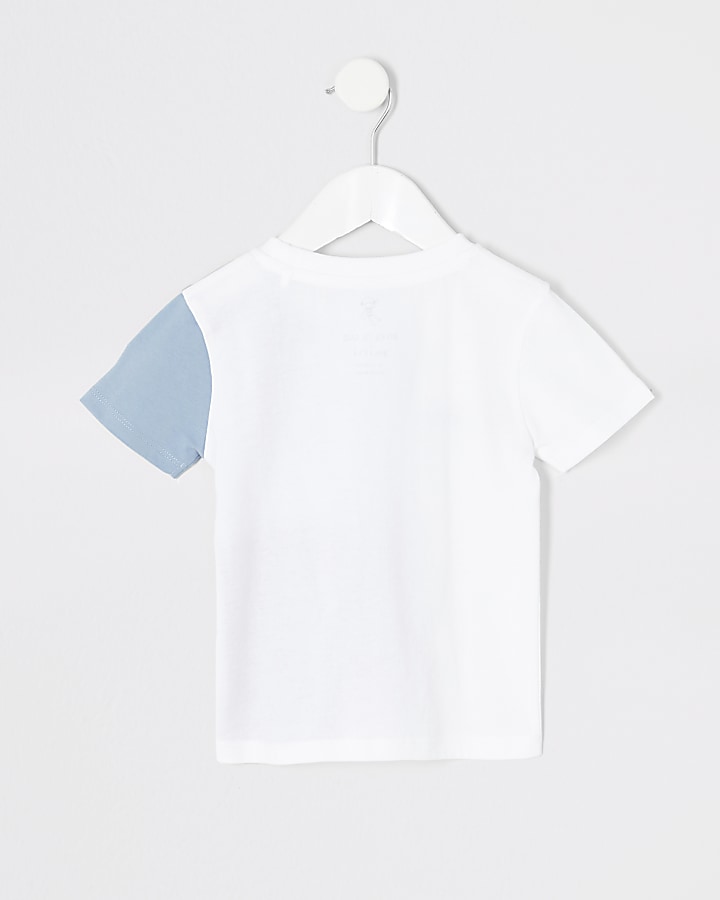 Mini boys blue block Prolific T-shirt