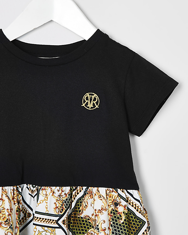 Mini girls lack peplum baroque T-shirt