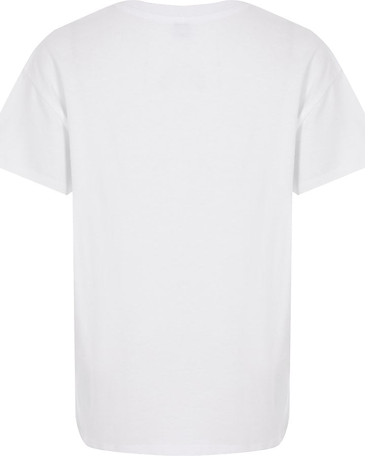 Girls white 'Couture' oversized T-shirt