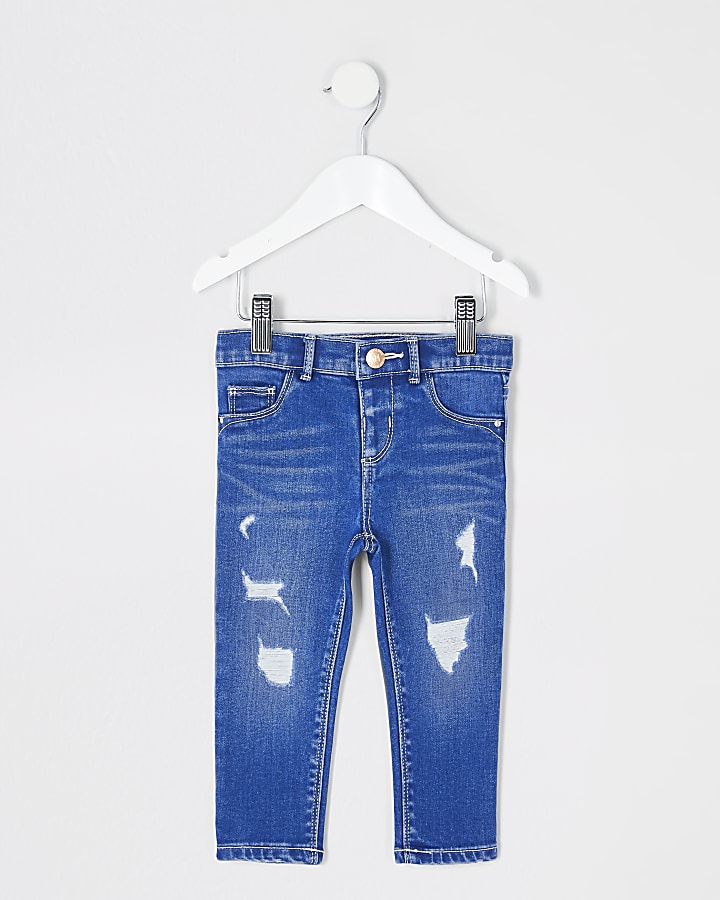 Mini girls blue ripped Molly jegging