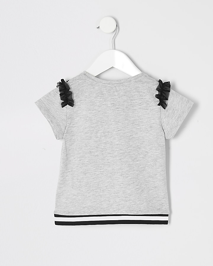 Mini girls grey 'heartbreaker' T-shirt