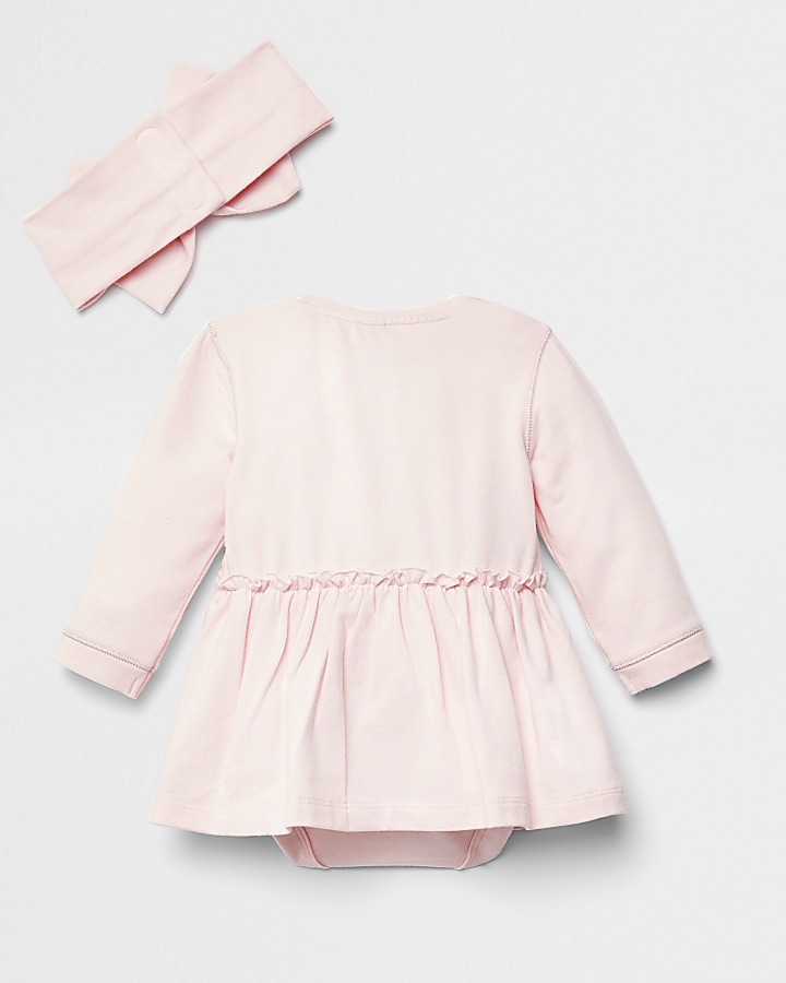 Baby pink unicorn print romper dress