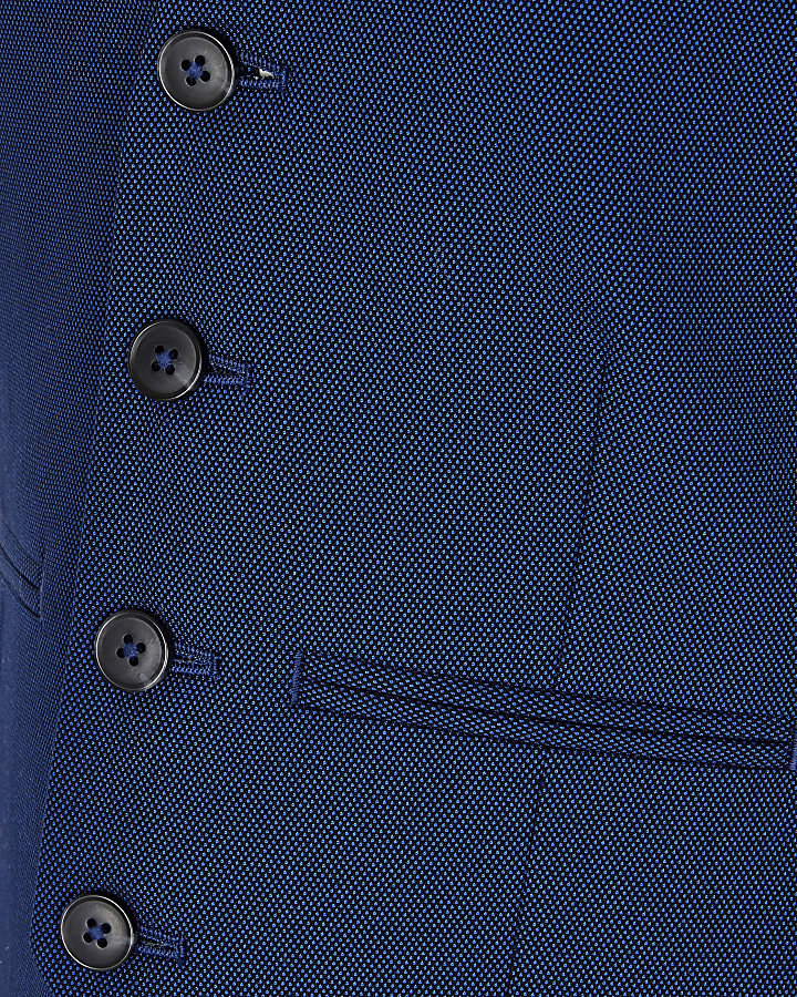 Boys navy pin dot suit waistcoat