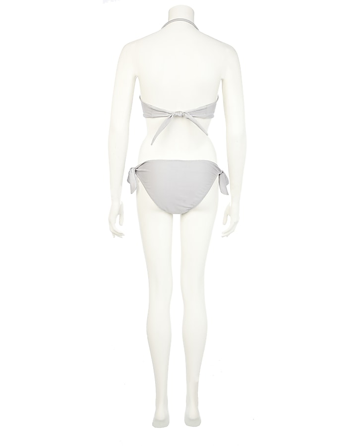 Silver triangle sequin bikini bottoms
