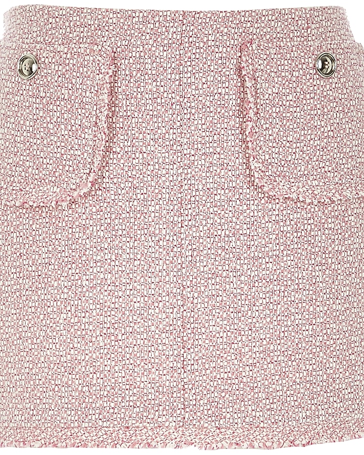 Pink boucle skirt