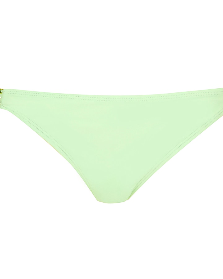 Light green crochet side bikini bottoms