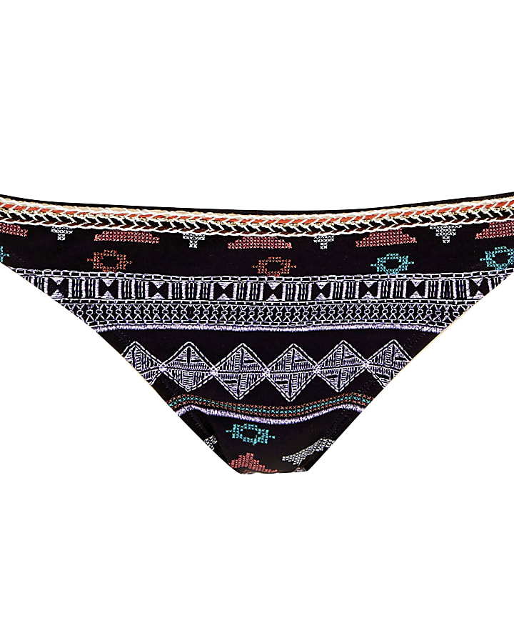 Purple Aztec print bikini bottoms