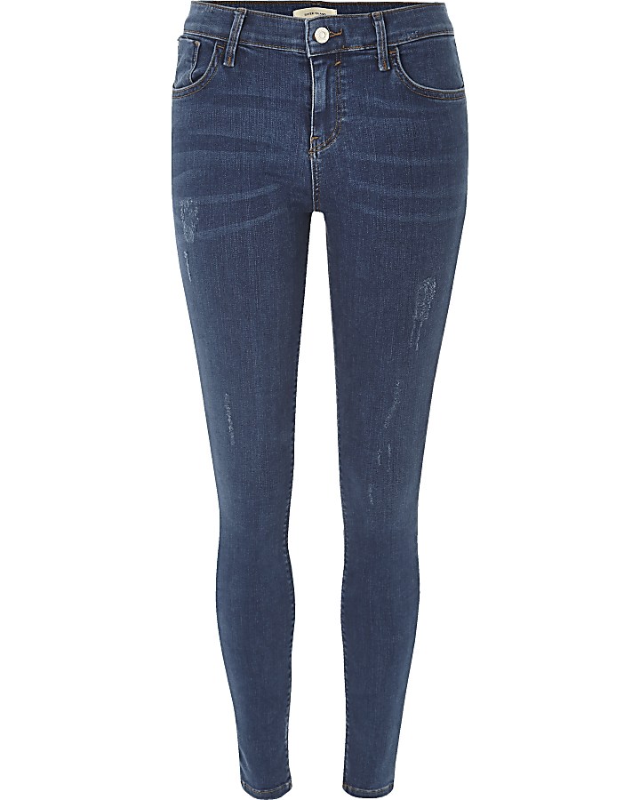 Mid blue wash Amelie super skinny jeans