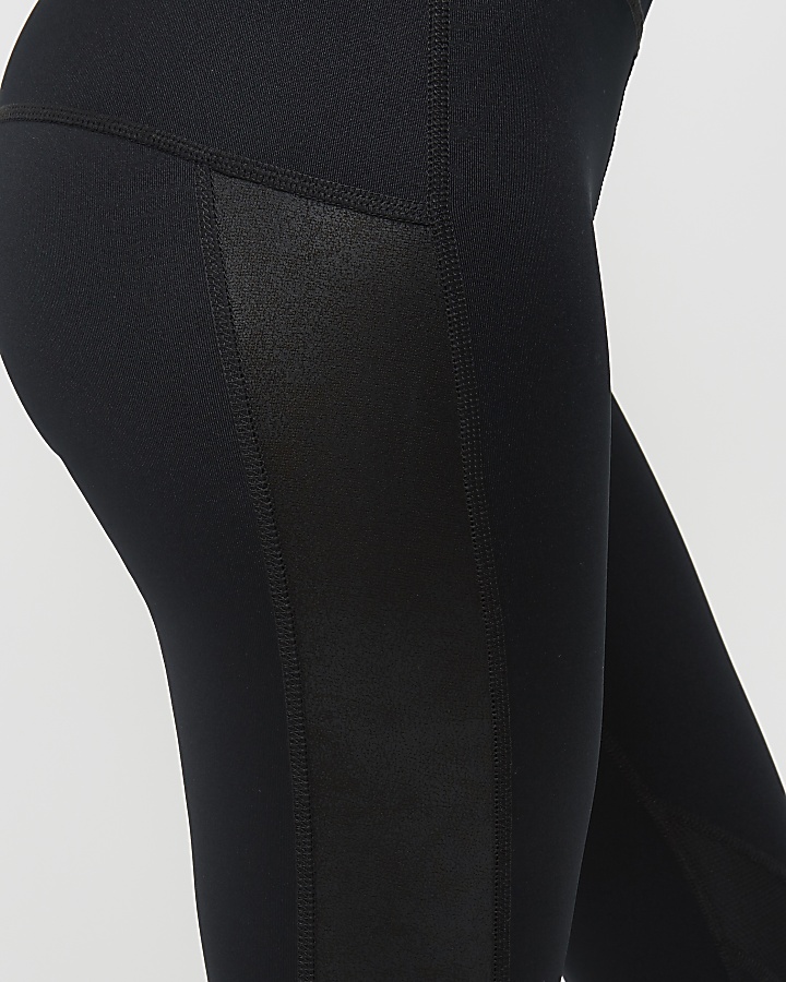 Black mesh panel leggings