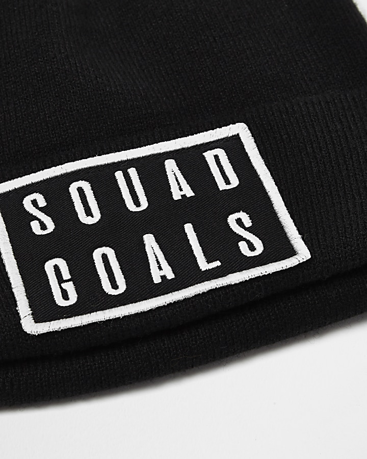 Black knitted squad goals beanie