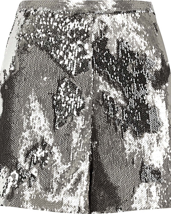 Silver sequin shorts