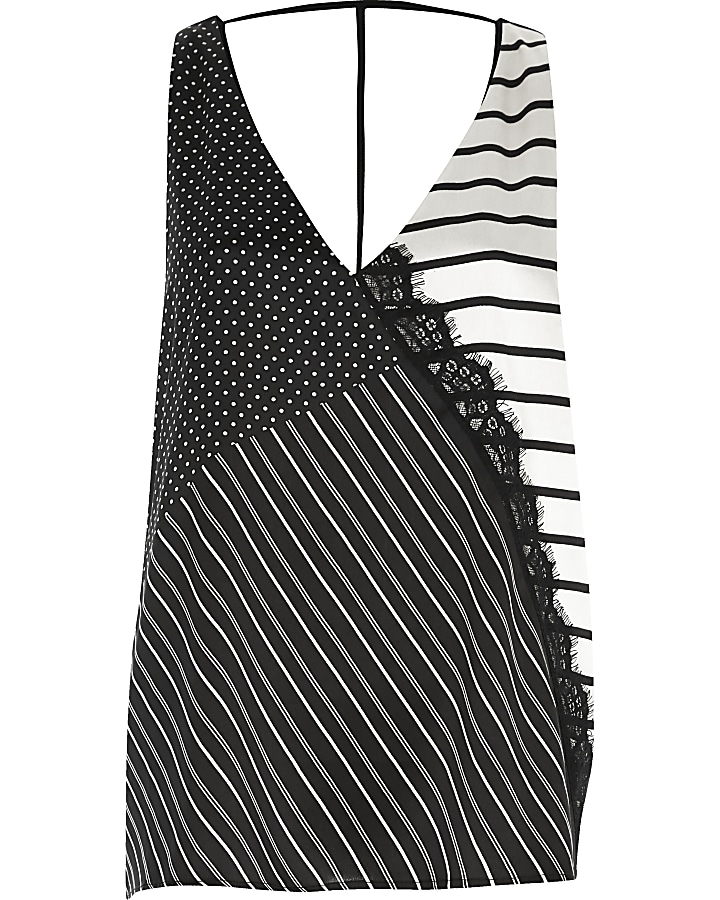 Black stripe T-bar cami top