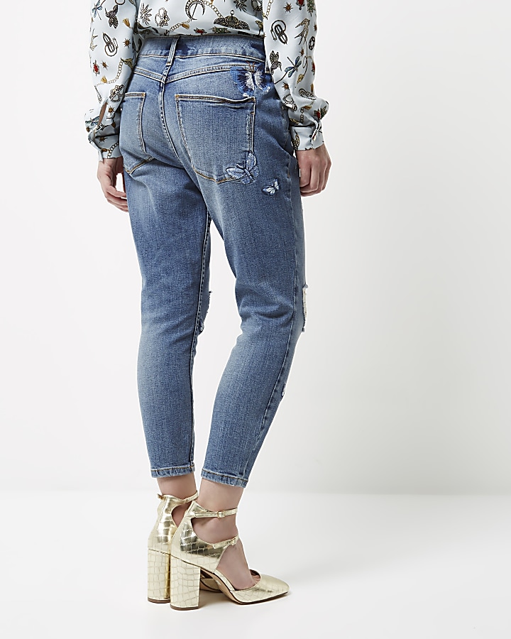 Petite embroidered Alannah jeans