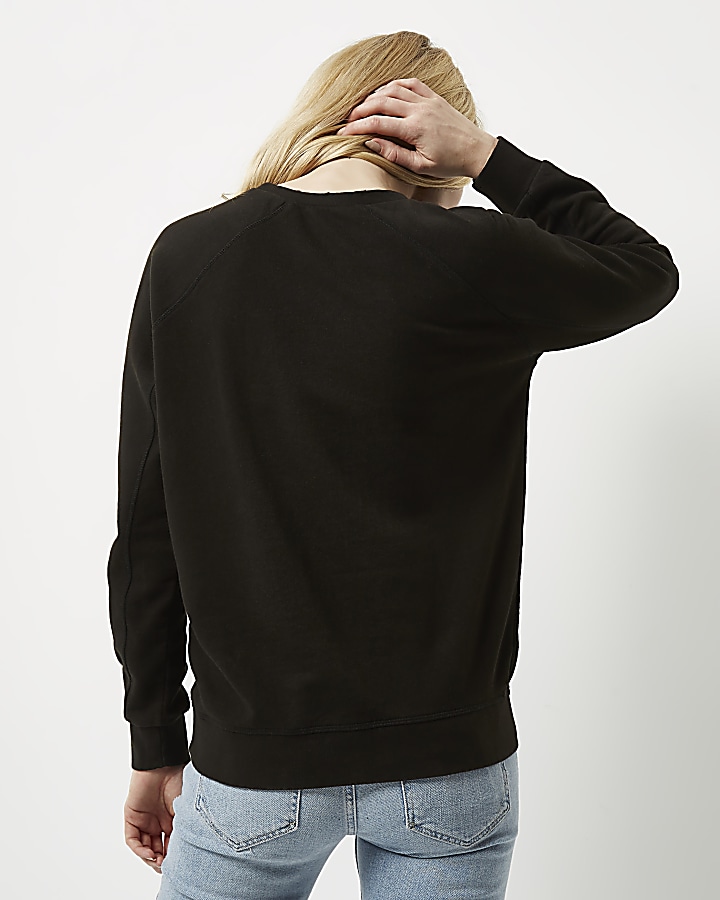 Black distressed sweatshirt