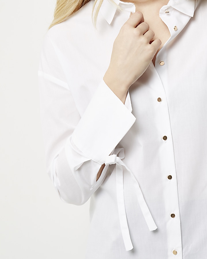 White tie cuff shirt