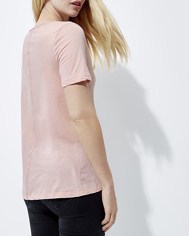 Pink scoop neck T-shirt