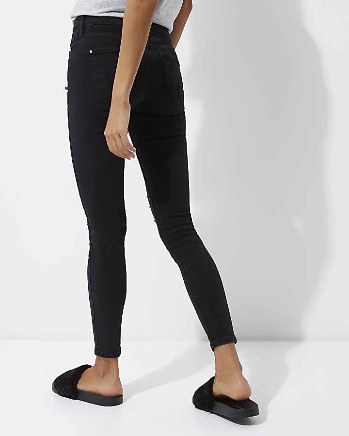 Black Fashion Strong ripped Molly jeggings