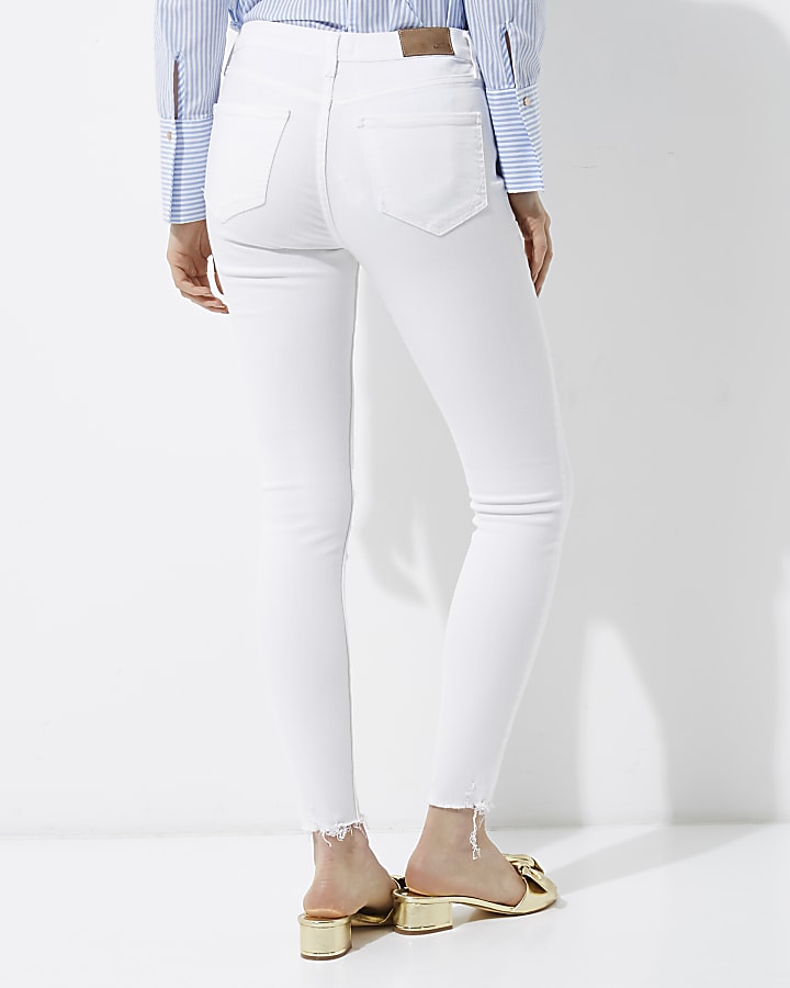 White Amelie super skinny jeans