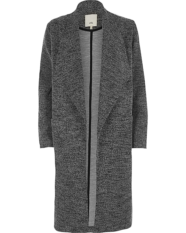 Grey tweed fallaway jacket