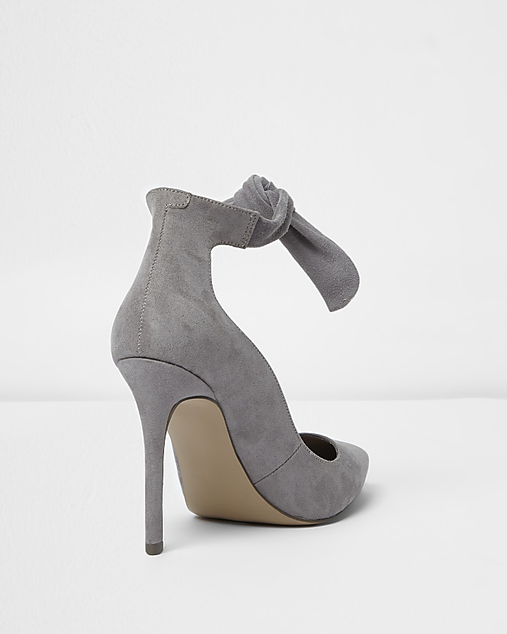 Grey tie up court shoes